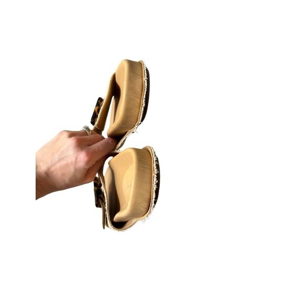 Definery Women's Beige Loop Raffia Buckle Slide Sandals Size US 10 EU 40 - Picture 5 of 8